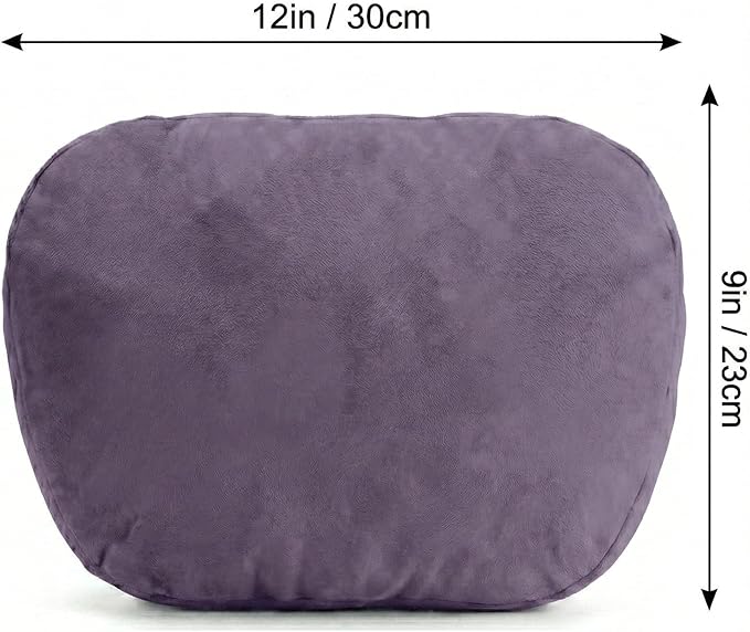 2PCS Car Pillow for Car Neck Pillow for Driving Seat Lumbar Support Soft Cushion with Extra Filling Accessories Back Support for Travel Nap and Trips Sleeping (Violet, Head)