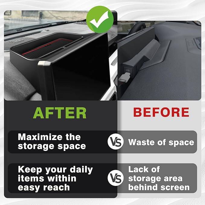 Muslogy Dashboard Storage Box Compatible with 2024-2026 Tacoma & 2025 2026 4Runner Accessories Center Console Organizer w/14-inch Screen for Limited Trailhunter TRD Pro (14 Inch Screen Only) (Red)