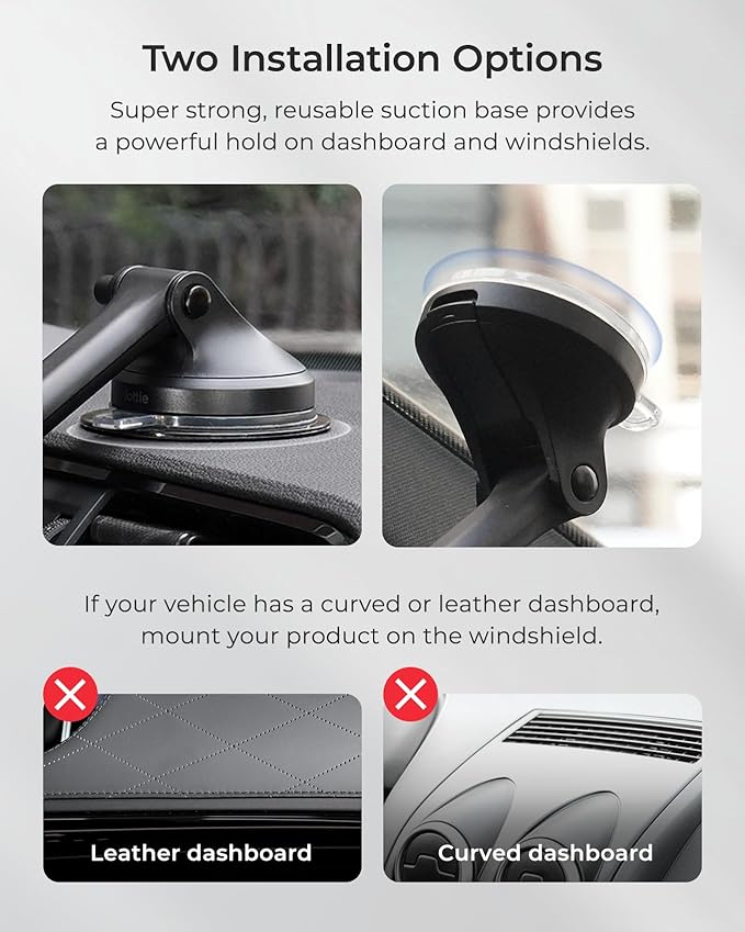 iOttie iTap 3 Magnetic Dash & Windshield Mount Car Phone Holder with Magnetic Ring Adapter. Compatible with iPhone, Samsung Galaxy, Google Pixel, Huawei, LG, and All Qi Compatible Smartphones