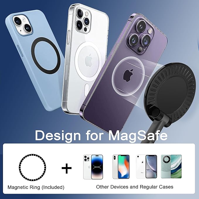 Magnetic Phone Holder for Car, 2025 Upgrade with 96LBS Ultra Suction & 2800gf Strong Magnet, 360° Adjustable Hands-Free Mount, Premium Car Accessories for Women Men, Fits iPhone/Android