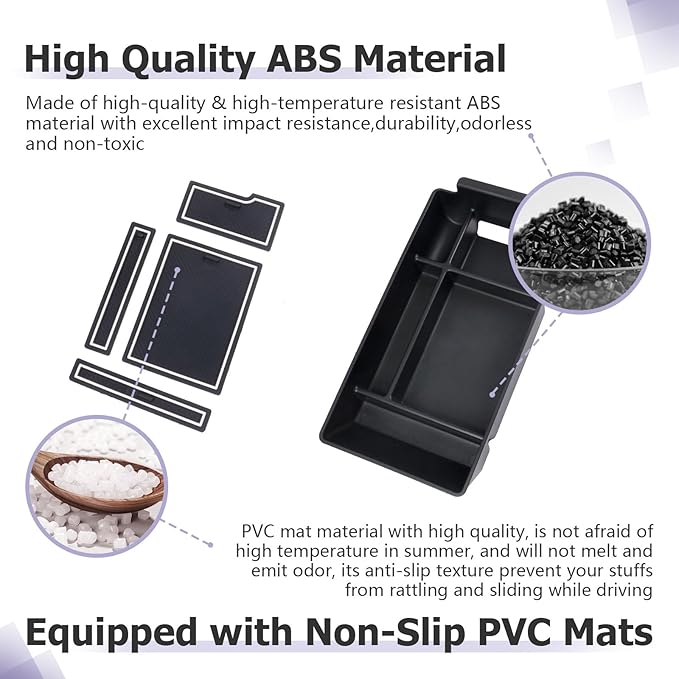 LUWU Center Console Organizer Compatible with 2022-2026 Benz C-Class C300/C300 4Matic/AMG C43/AMG C63 SE Performance W206 Accessories Armrest Console Storage Box Insert Tray ABS Material White