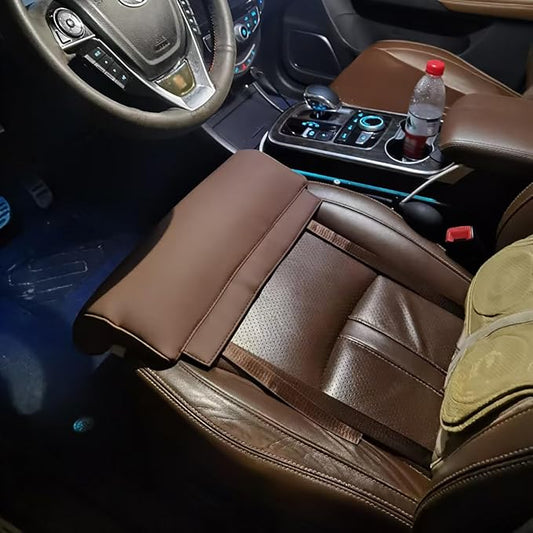 Car Leg Extender Leg Support Cushion for Car Driver Seat Office Chair, Universal Car Seat Extender Pad Leg Support Pillow for Cars Buses Trains Office Home (Brown)