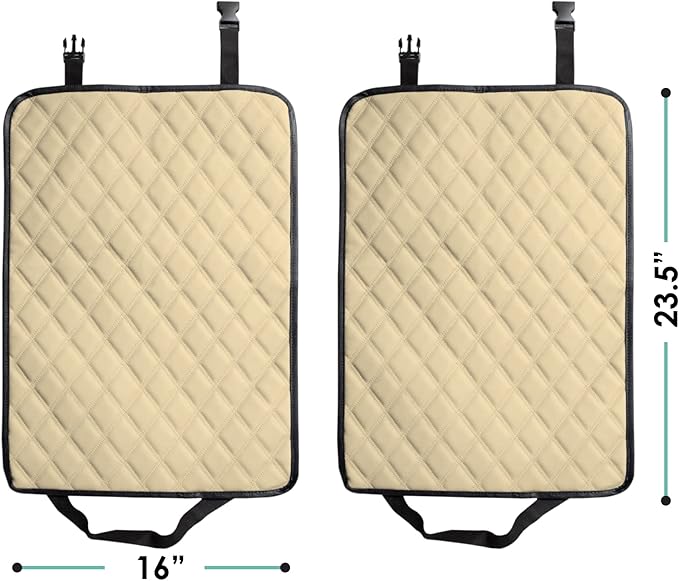 FH Group Faux Leather Auto Seat Back Kick Protectors, Heavy Duty Car Kick Mat for Kids –2-Pack Diamond Stitched Back Seat Protector, Waterproof Protection, Easy to Clean