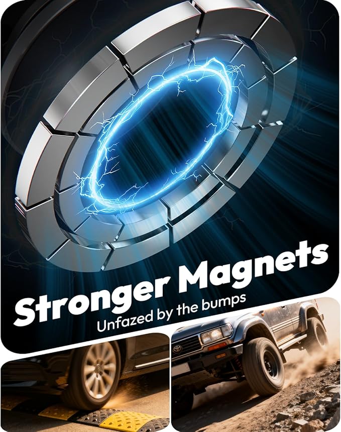 Meifigno Upgraded Cell Phone Holder for MagSafe, Magnetic Adjustable Car Phone Holder, Vacuum Suction Cup Phone Mount Compatible with iPhone 17 Pro Max and All Smartphones