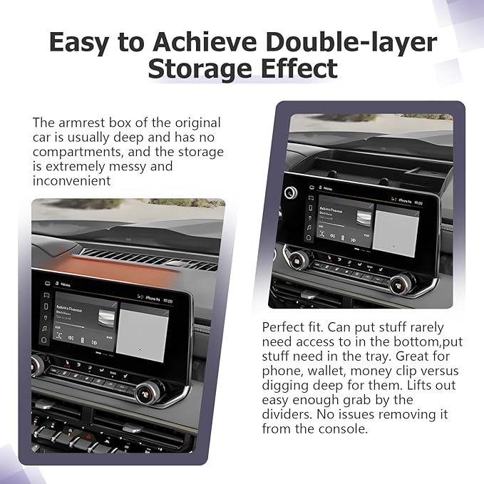 LUWU Dashboard Tray for 2023 2024 2025 2026 Chevy Colorado & GMC Canyon Armrest Storage Box Armrest Organizer Console Organizer Tray 2025 2026 Colorado GMC Canyon Accessories (NOT for Canyon AT4X)