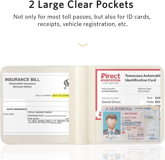 CoBak Car Registration and Insurance Holder - Vehicle Glove Box Car Organizer, Auto Truck Comparment Accessories Case for Essential Document, Driver License, Cards (Orchid)