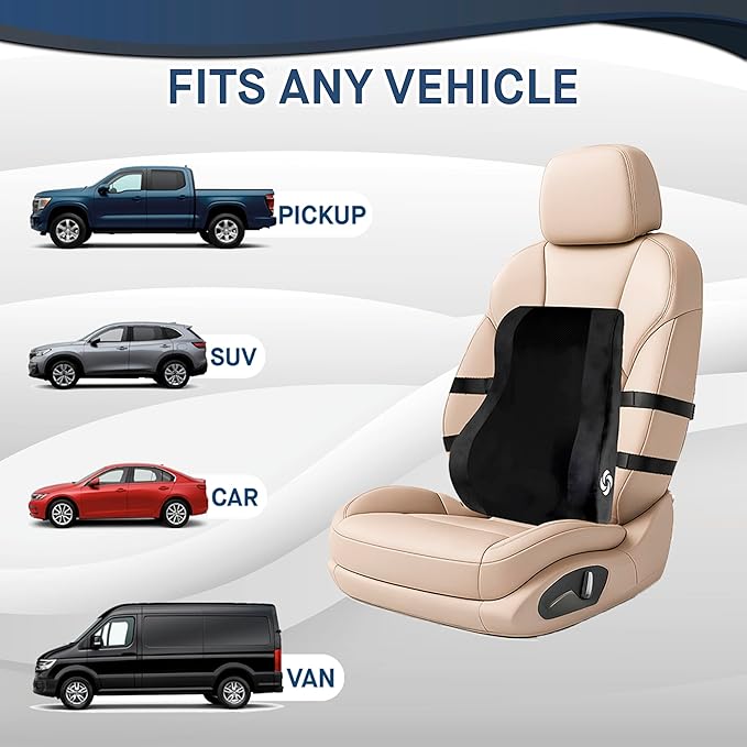 Samsonite Lumbar Support Pillow Mid and Lower Back with Cooling – Office Chair Back Cushion, Gaming Chair, Desk Chair, Car Seat Lumbar, Work from Home Office Accessories, Black with Cooling