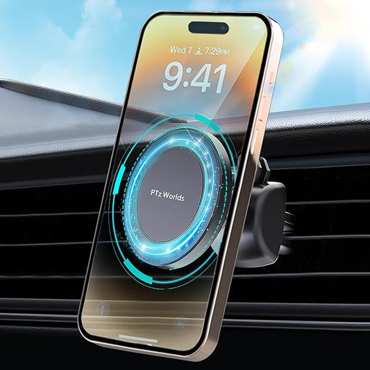 Car Vent Phone Mount - Magnetic Phone Holder for Car, Very Strong Magnet, Upgrade Twist Lock AC Mount, Compatible with MagSafe, iPhone, Galaxy, Pixel & Other Smartphones, 360 Adjustable