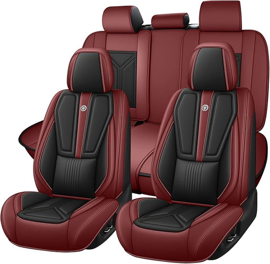 Car Seat Cover for Lexus RX 350 2007-2026,Leather Seat Cover for Car,Breathable Vehicle Cushions Cover Waterproof Protectors Seat Protector, (Full Set,Black&Red)