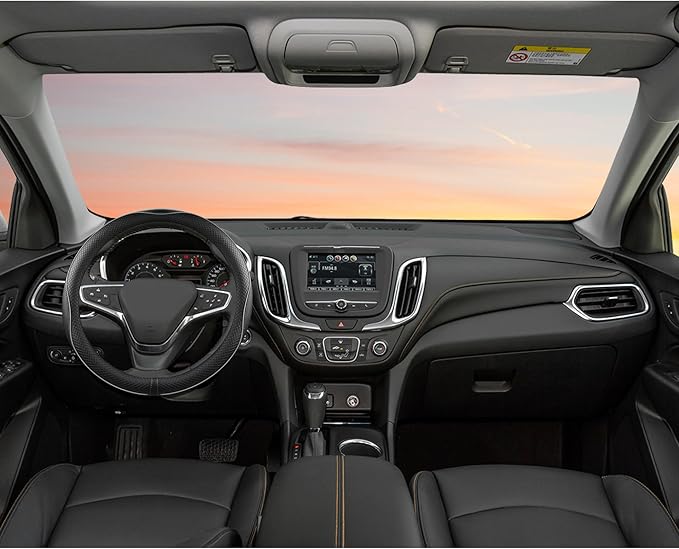 West Llama Microfiber Leather Car Steering Wheel Cover for Chevy Silverado,Tahoe,Equinox,Traverse,Trailblazer,Colorado (Black+Gray Line - Standard Size)