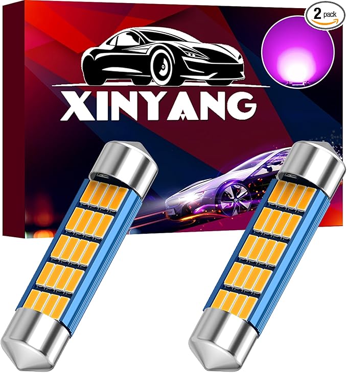 XINYANG 2PCS 578 Festoon LED Car Bulb 41mm 42mm 1.65in 211-2 Led Light Bulb Extremely Bright 20-SMD 4014 Chipsets Canbus Error Free 212-2 LED Lamp for Car Map Dome License Plate Lights,Purple