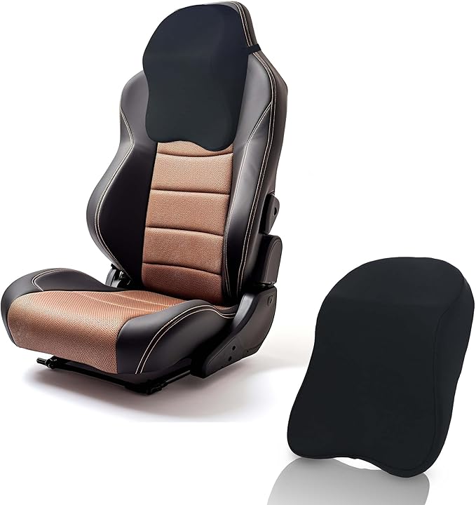 Car Headrest Pillow - Shoulder & Neck Pillow for Car Headrest w/Adjustable Strap & Clip to Secure - Memory Foam Car Neck Pillow for Driving Seat - Ergonomic Head Rest Pillow for Car Seat Neck Support