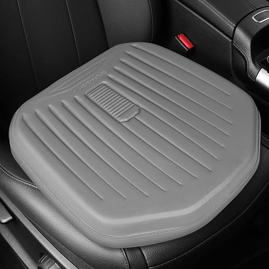 CAR PASS Premium Leather Car Seat Cushion, Comfort Memory Foam Driver Seat Cushion for Long Driving, Waterproof Non-Slip Seat Cushions for Cars, Truck, SUV, Office Chairs, Stadium, Gray ﻿