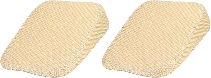 HARFINGTON 2pcs Seat Cushion 3.94" Thick Comfort Memory Foam Office Chair Cushion with Non Slip Bottom for Car Seat Driver, Beige
