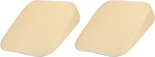 HARFINGTON 2pcs Seat Cushion 3.94" Thick Comfort Memory Foam Office Chair Cushion with Non Slip Bottom for Car Seat Driver, Beige