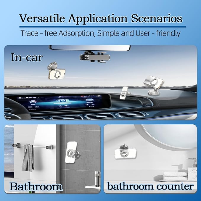 Super Stable Car Mount, Universal Aluminum Alloy Holder for Dashboard & Tesla Screen - Fits iPhone 12/13/14/15/16/17 Pro Max Series, Android Smartphones & All Phones