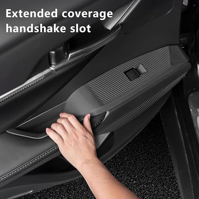 Temmis 4PCS Car Door Window Switch Panel Cover for Toyota Camry 2024-2025, Auto Interior Decor Accessories Armrest Trim Silicone Style Kit-Black (Seats Without Memory Function)