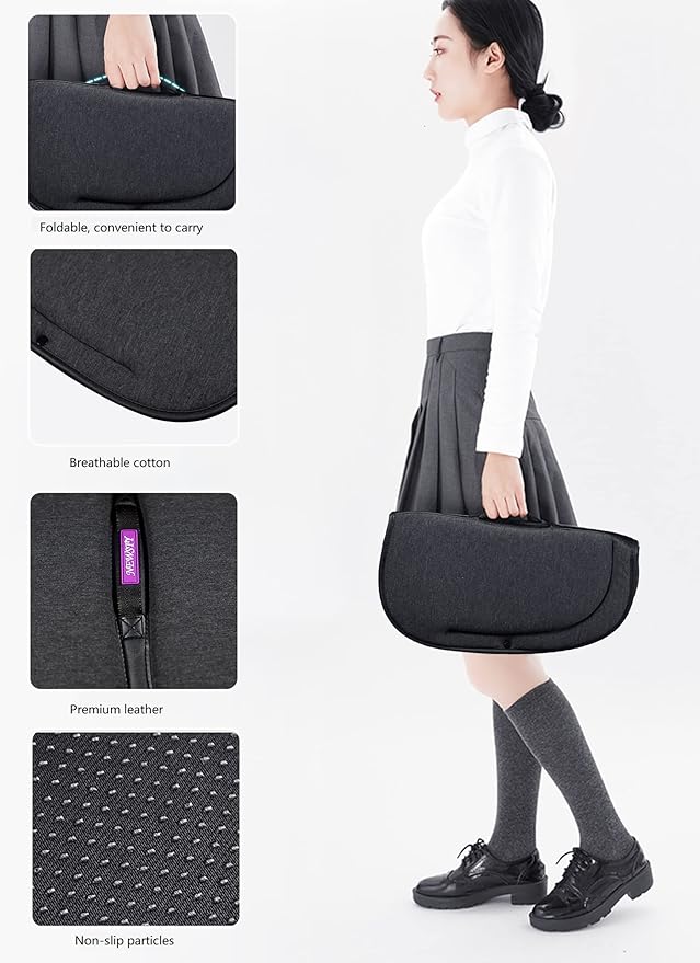 Gel Seat Cushion Orthopedic Lightweight Folding Seat Cushion for Car/Chair/Train/Airplane/Stadium Seat