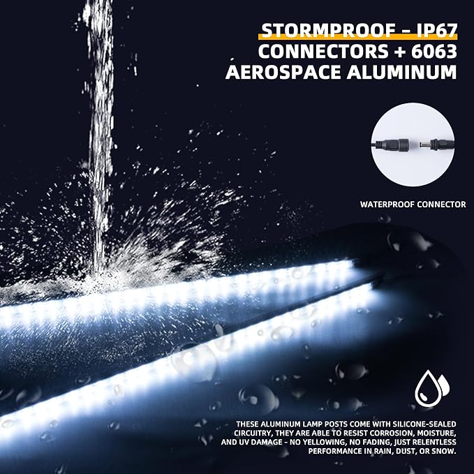 12V LED Light Bar Kit, 2 Bars White & 2 Bars Amber Adjustable Brightness RV Camping Lights - Waterproof IP67, Magnetic & Velcro Mount, Portable Lighting for Tent, Car, Trailer, Boat, Truck, Off-Road