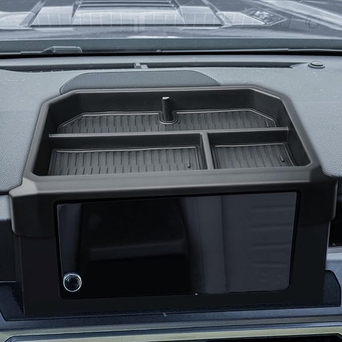 TACOBRO Dash Organizer Tray for 2024 2025 2026 Toyota Tacoma (4th Gen) & 2025 2026 4Runner (6th Gen), ABS Console Organizer with Anti-Slip Mat, 8" Screen Compatible Accessories