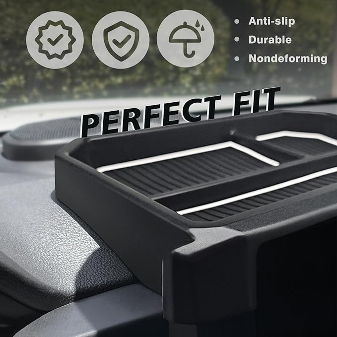 Muslogy Dashboard Storage Box for 2024 2025 2026 Tacoma & 2025 2026 4Runner Accessories Center Console Organizer w/ 8-inch Screen for SR SR5 TRD PreRunner TRD Sport Off-Road Pro Trailhunter (White)