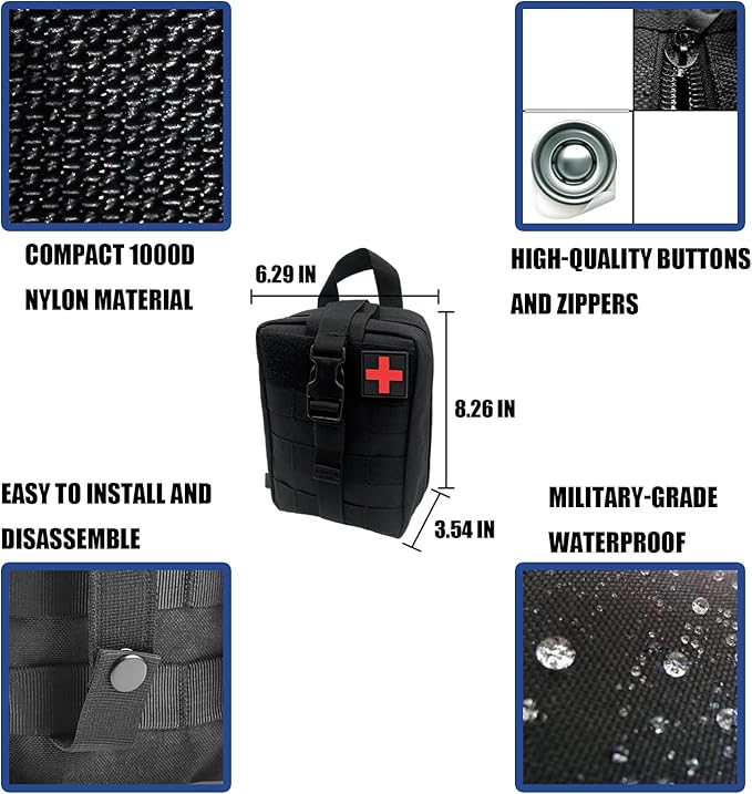 7 PACK Tactical Seat back organizer Truck organizer With 6 Detachable Pouches Universal For Car Truck Ford Jeep Military-Grade Heavier Panels With Multi-functional Packs (7 PACK -BLACK)