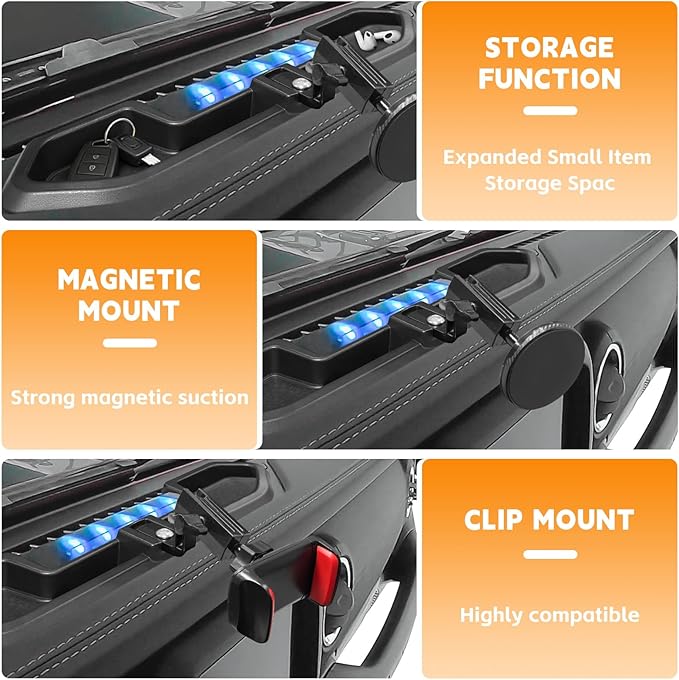 Dashboard Phone Holder Compatible with 2021-2023 Jeep Wrangler JL 4XE Center Console Organizer Dashboard Phone Multi-Mount Kit for Wrangler 4XE Accessories(JL 4XE 2021-2023)