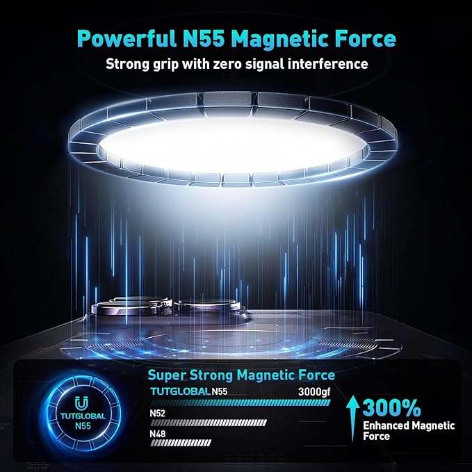 Magnetic Car Phone Holder Mount【Upgraded Anti-Loose-Arm Version】 360° Adjustable Nano Gel Vacuum Suction Cup Phone Holders for Your Car for MagSafe Cases iPhone 17-12 [108lbs & 3000gf]