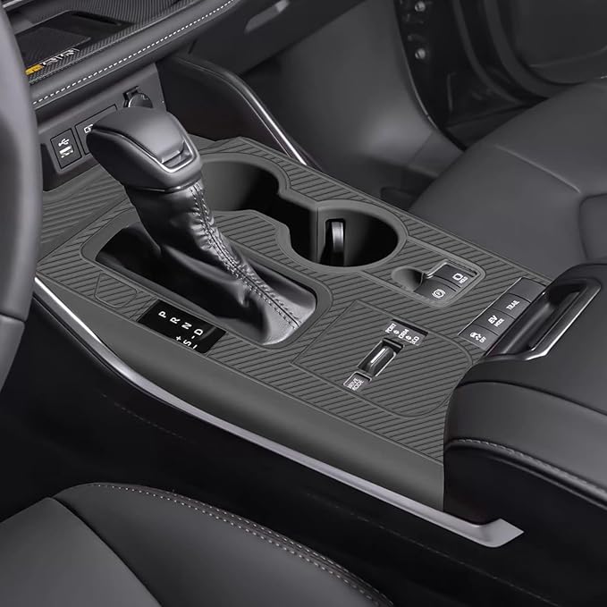 Temmis Center Console Silicone Wrap Kit for Toyota Highlander 2022-2025 (Hybrid Version), Full-Wrap Center Consel Electrostatic adsorption Cover for Toyota Sienna-Black