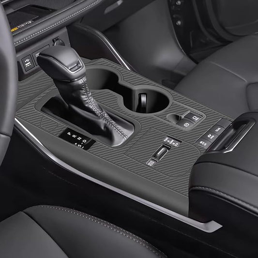 Temmis Center Console Silicone Wrap Kit for Toyota Highlander 2022-2025 (Hybrid Version), Full-Wrap Center Consel Electrostatic adsorption Cover for Toyota Sienna-Black