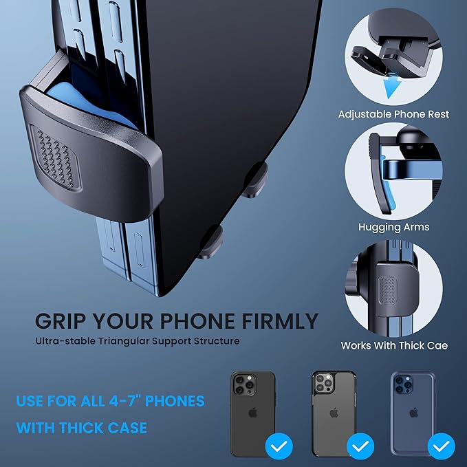 Qifutan Metal CD Slot Phone Holder Mount for Car - Upgraded Thick Cases Friendly iPhone Holder for CD Player - Fits All Smartphones