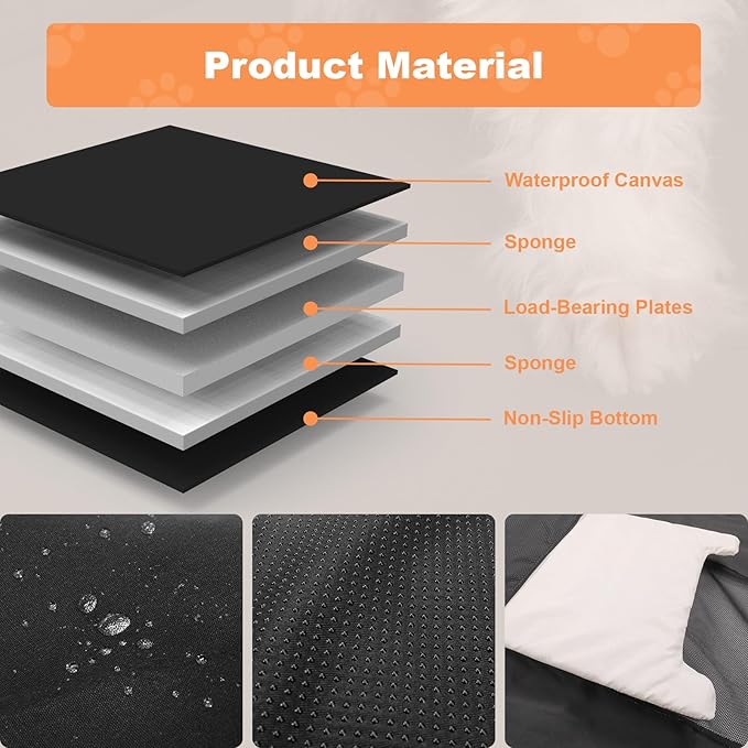 Furri&Me Dog Car Seat Cover, Back Seat Cover for Dogs Pet Car Seat Protector 400lbs Capacity Waterproof Non-Slip Bench Hard Bottom Car Seat Cover for Most Cars Trucks SUVs(Black)