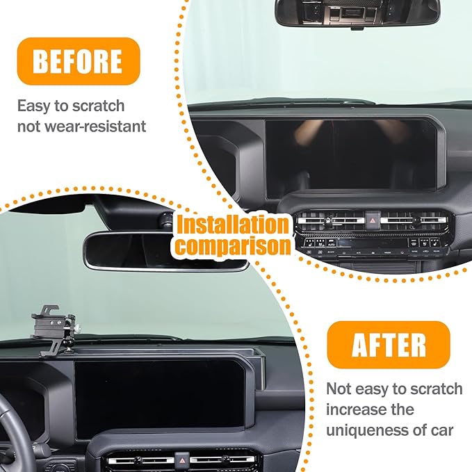 LLKUANG Center Console Dash Organizer Tray Compatible with Toyota Land Cruiser 250 Prado 2024 2025+ Navigation Screen Rear Insert Auxiliary Storage Box,Phone Holder Accessories (Style D)