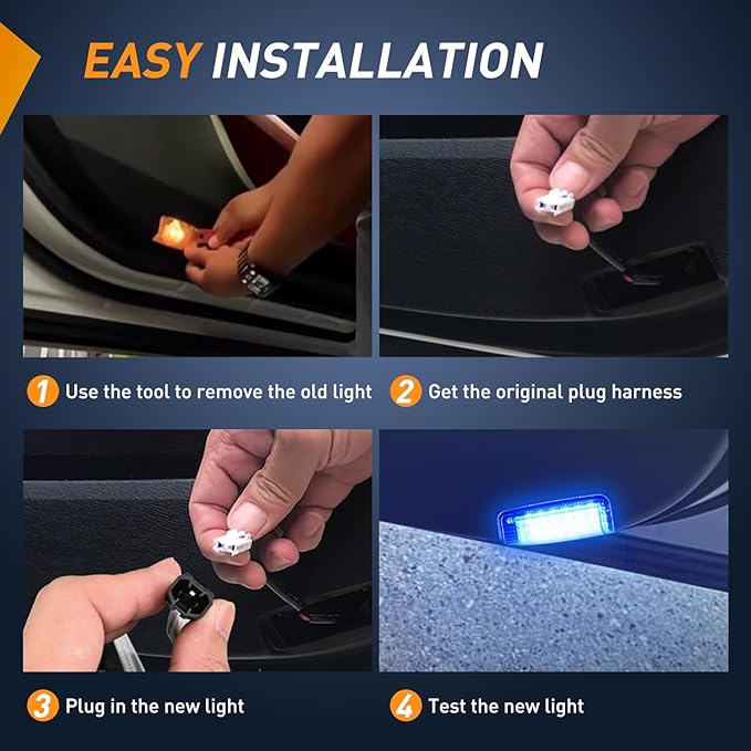 Nilight 2PCS LED Interior Door Panel Light Courtesy Warning Lights Blue Beam Plug and Play for Toyota Avalon Sienna Venza Camry Prius 4Runner Lexus IS ES GS LS RX GX LX Subaru BRZ