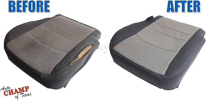 Compatible with 2009-2012 Dodge Ram 1500, 2500, 3500 SLT - Passenger-Side Bottom Cloth Seat Cover - Light Pebble Beige Tan