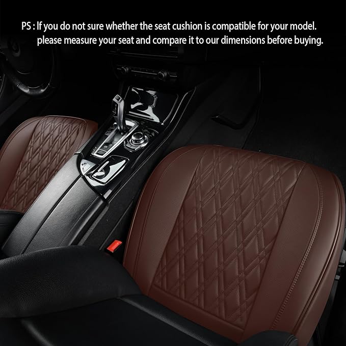 Brown Car Seat Covers, 1PCS Seat Covers Bottom Protector, Breathable Nappa Leather Car Seat Covers Anti-Slip, Full Wrapping Edge Compatible with Most of Vehicles - SUVs/Sedans/Pickup Trucks