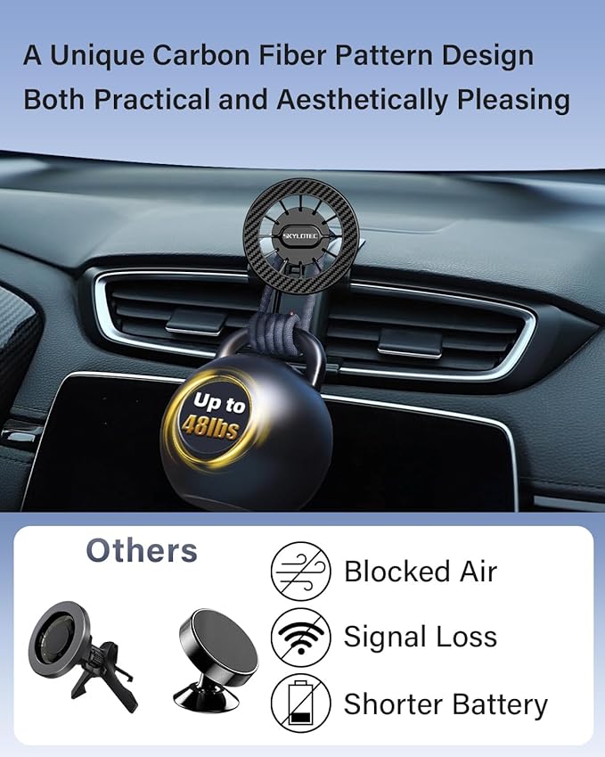 Car Phone Holder for Ford Explorer 2011-2018/Police Interceptor SUV 2013-2015 2016 2017 2018 Accessories Automobile Cradles Magnetic Phone Mount Compatible with MagSafe, Strong Magnets Cell Phone Base