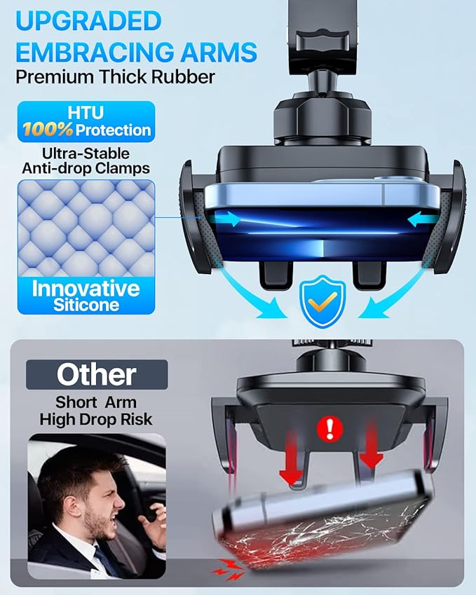 【98+LBS Strongest Suction & Military-Grade】Ultimate Car Phone Mount【Patent & Safety Certs】 Cell Phone Holder Truck Stand for Dashboard Windshield Vent for iPhone 17 Pro Max 16 15 Samsung (Dark Blue)