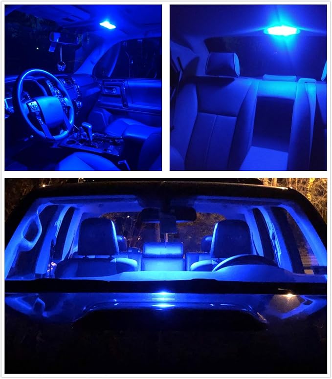 Serundo Auto 578 Led Festoon Bulb 211-2 Led Car Bulb 41mm 42mm 1.65in 212-2 Bulb for Car Map Light Dome Light, 22SMD 3014 Chips Interior Led Festoon Bulb,Pack of 6pcs Blue Color