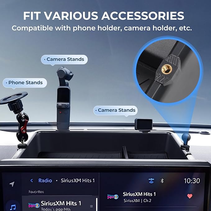 Dashboard Storage Tray Dash Organizer for Toyota Tacoma 2026 2025 2024 & 4Runner 2026 2025 (Only for 14 inch Screen), Interior Accessories Center Console Organizer Storage Tray, Black