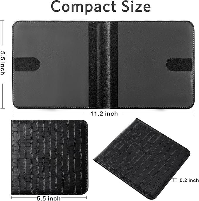 CoBak Car Registration and Insurance Holder - Small and Lightweight Vehicle Glove Box Car Organizer, Auto Truck Comparment Accessories Case for Essential Document, Driver License (Croco Black)