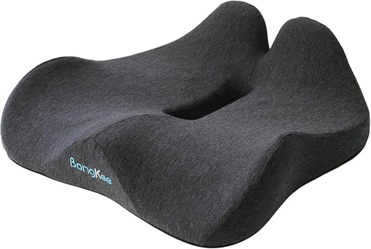 18 x 16.5 Inch Memory Foam Seat Cushion for Office Chair & Car, Pressure Buttocks Relief Comfort Cushions for Home, Work & Travel, Black Seat Pad with Removable Washable Cover