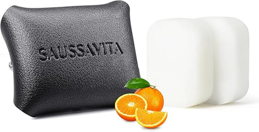 Car Air Freshener Diffuser Crisp Drive Scented 2 Pack, Car Fresheners Vent Clip Leather Design, Car Diffuser for 30 days Long Lasting Black