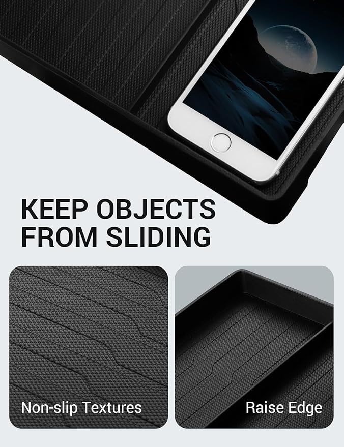 BASENOR 2022-2026 Tesla Model X Model S Center Console Organizer Behind Screen Storage Box, Dashboards Hidden Tray, Non-Slip Sunglasses Card Tissue Holder, Accessories for Refresh Plaid Long Range