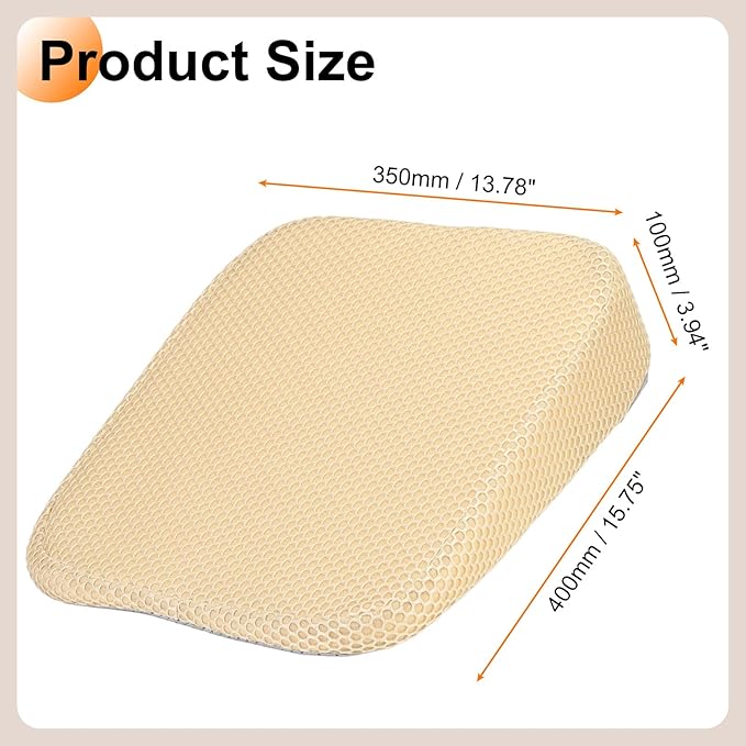 HARFINGTON 2pcs Seat Cushion 3.94" Thick Comfort Memory Foam Office Chair Cushion with Non Slip Bottom for Car Seat Driver, Beige