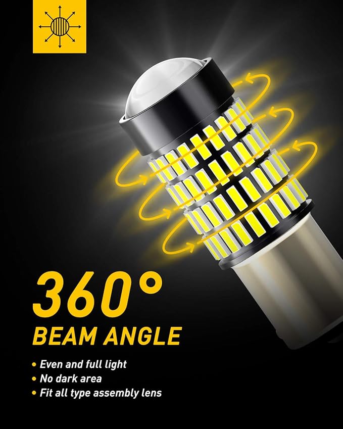 AUXITO 1156 LED Bulb for Reverse Lights, Super Bright White 1141 1073 7506 LED Bulbs with Projector Replacement for Reverse Lights Tail Brake Signal Back Up Parking Marker Lights, 6000K Xenon White