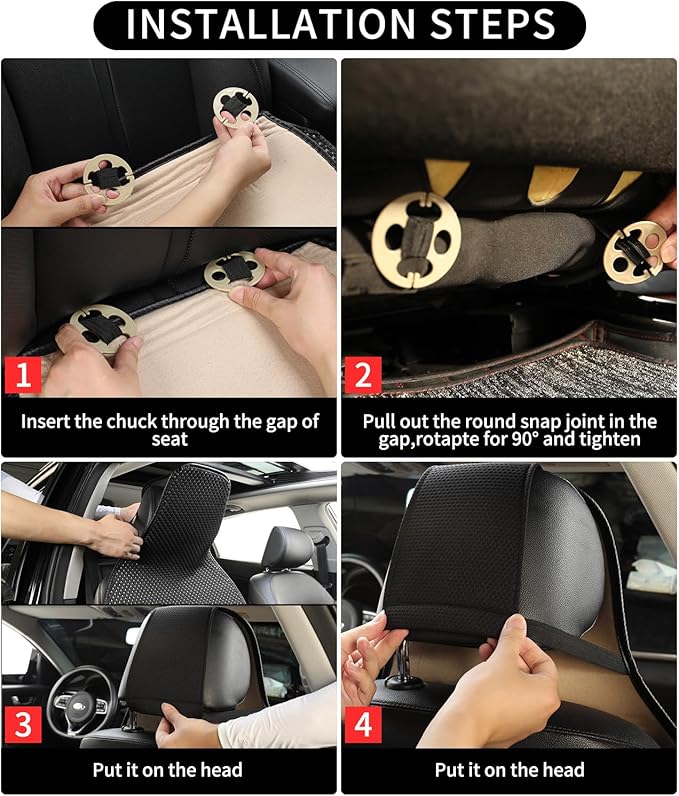 Auto Newer Car Seat Cover,Breathable Front Car Seat Cushion,Comfortable Car Seat Protector,Anti-Slip Full Wrap Driver Car Seat Protector with Storage Pocket,Universal All Seasons(Black,2PCS)