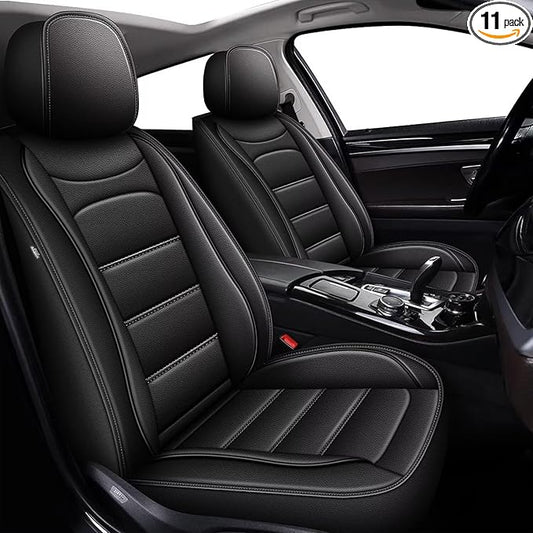 Car Seat Covers 2 Front Seat Fit for Acura TSX 2009-2014: Auto Interior Accessories, Waterproof Faux Leather Vehical Car Seat Cushion Covers(Black)