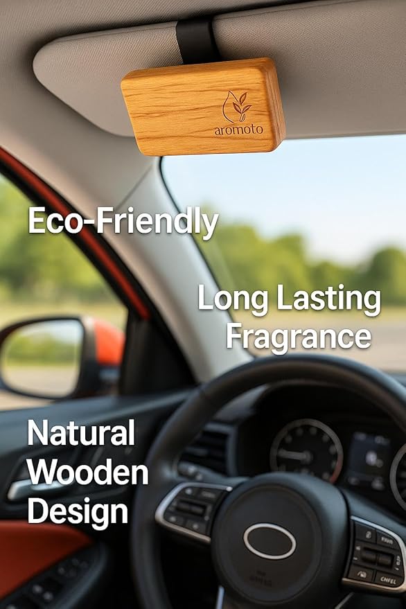 Wooden Car Air Freshener – Premium Natural Scents for Every Drive – Car Odor Eliminator (Sandalwood)