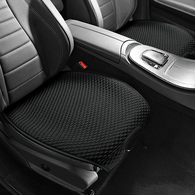 3pcs Car Seat Cushions,Anti-Slip Car Seat Cover Compatible with 96% of Vehicles,Universal Car Seat Protectors Mat Pad (Black)